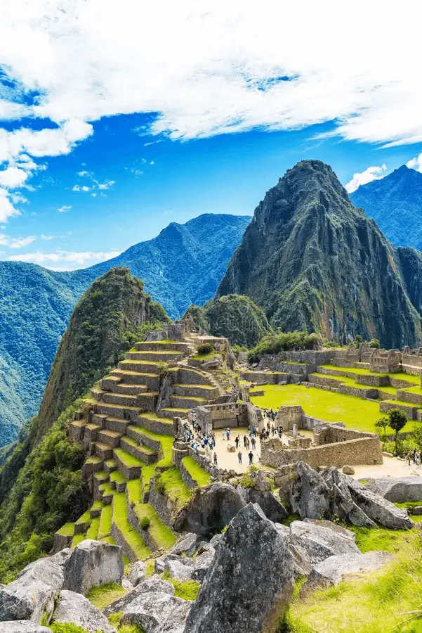 Machu Picchu terraces below Huayna Picchu